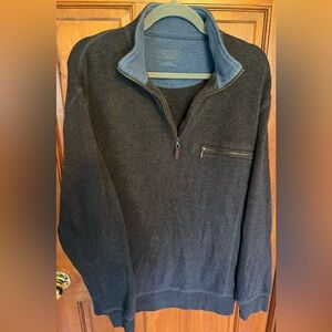 Men’s L Pendleton Quarter Zip Pullover Charcoal Gray Sweater